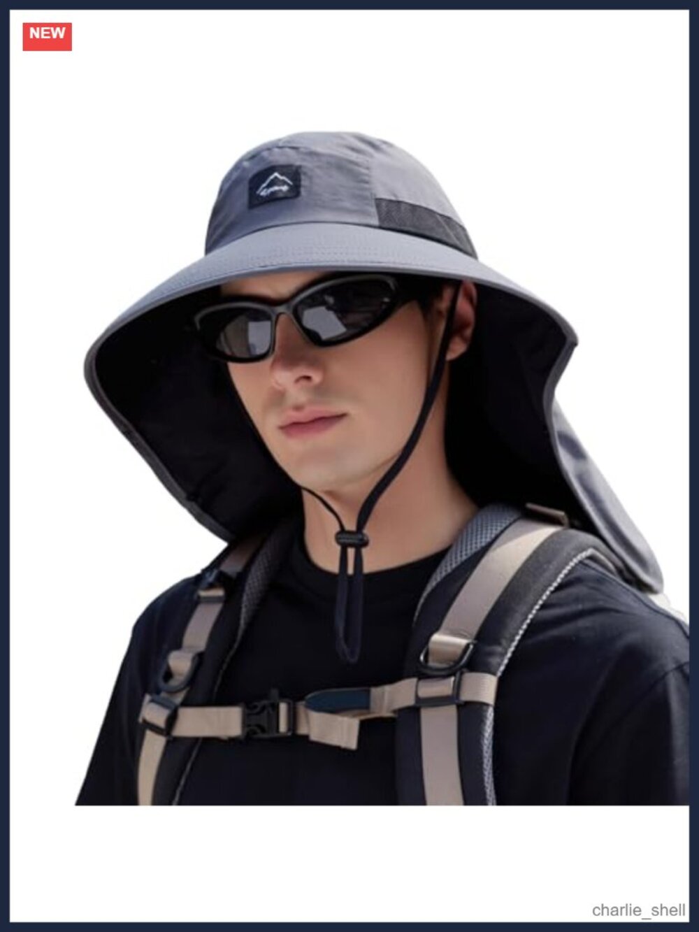 UPF 50+ Sun Hat Fishing Hat with Neck Flap Unisex Nylon Foldable
